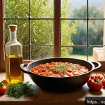 Home 19 전통 장류 자가 제조를 위한 재료 목록 - A vibrant kitchen scene showcasing a rustic wooden table filled with fresh ingredients for tradition...